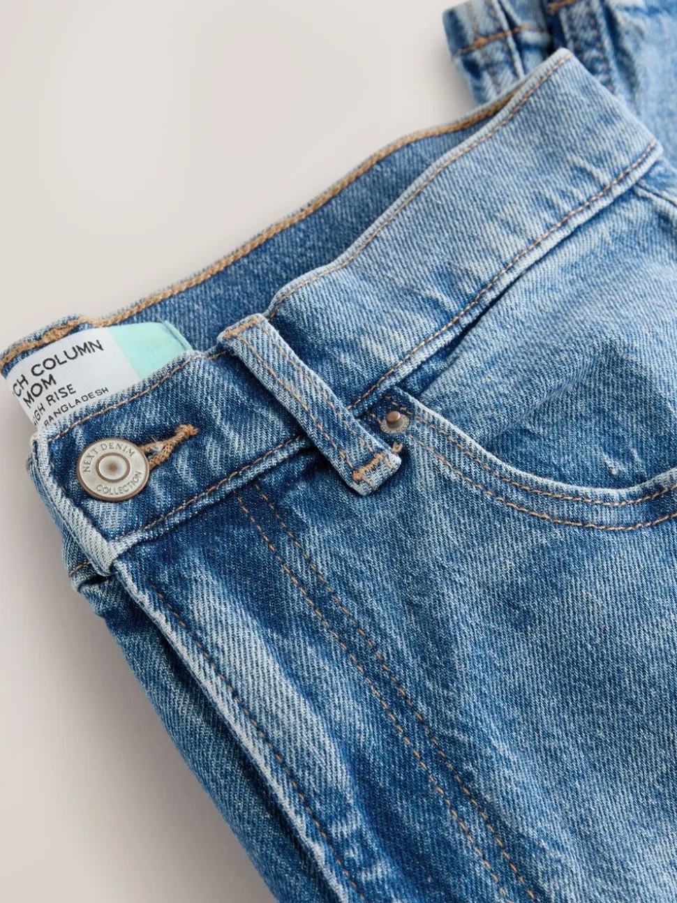 Middenblauw denim - Mom Comfort Jeans met Stretch Column