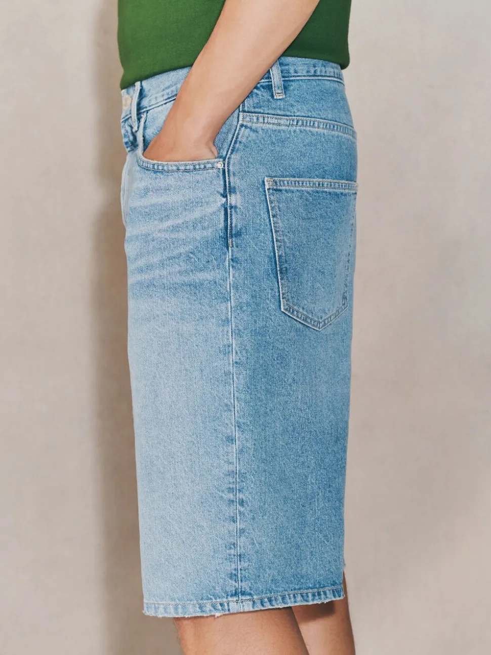 Middenblauw met wassing - EDIT Jort denim shorts