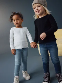 Middenblauw/lichtblauw denim - Jegging met elastische taille (3 mnd-7 jr)