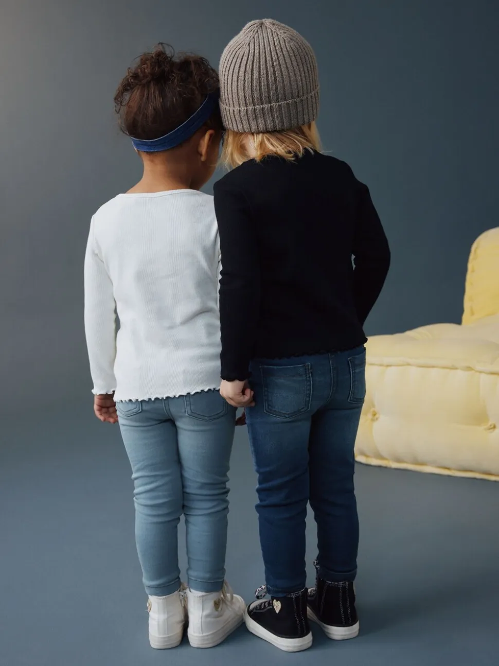 Middenblauw/lichtblauw denim - Jegging met elastische taille (3 mnd-7 jr)