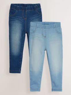 Middenblauw/lichtblauw denim - Jegging met elastische taille (3 mnd-7 jr)