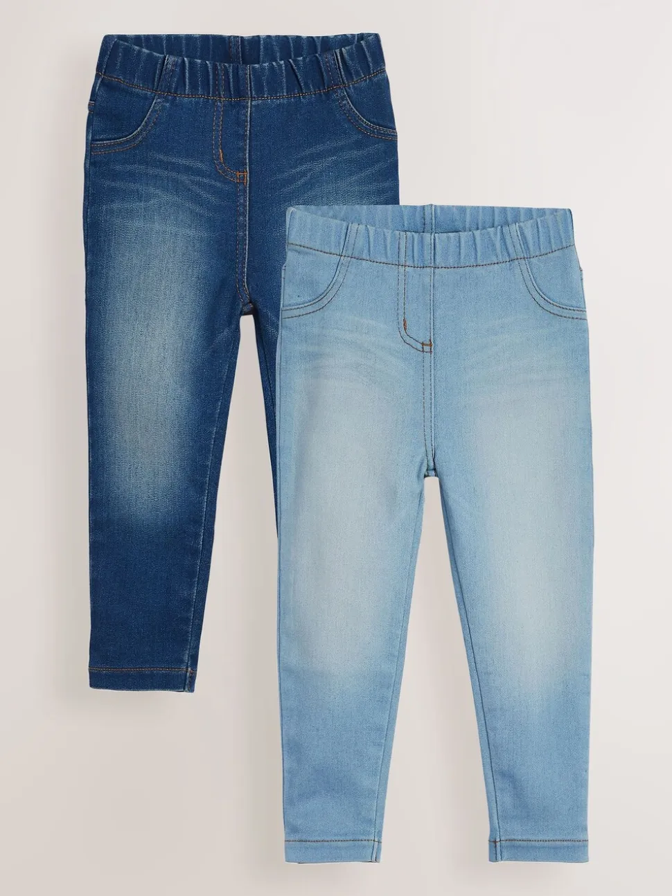Middenblauw/lichtblauw denim - Jegging met elastische taille (3 mnd-7 jr)