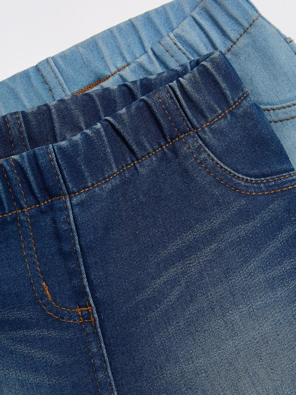 Middenblauw/lichtblauw denim - Jegging met elastische taille (3 mnd-7 jr)