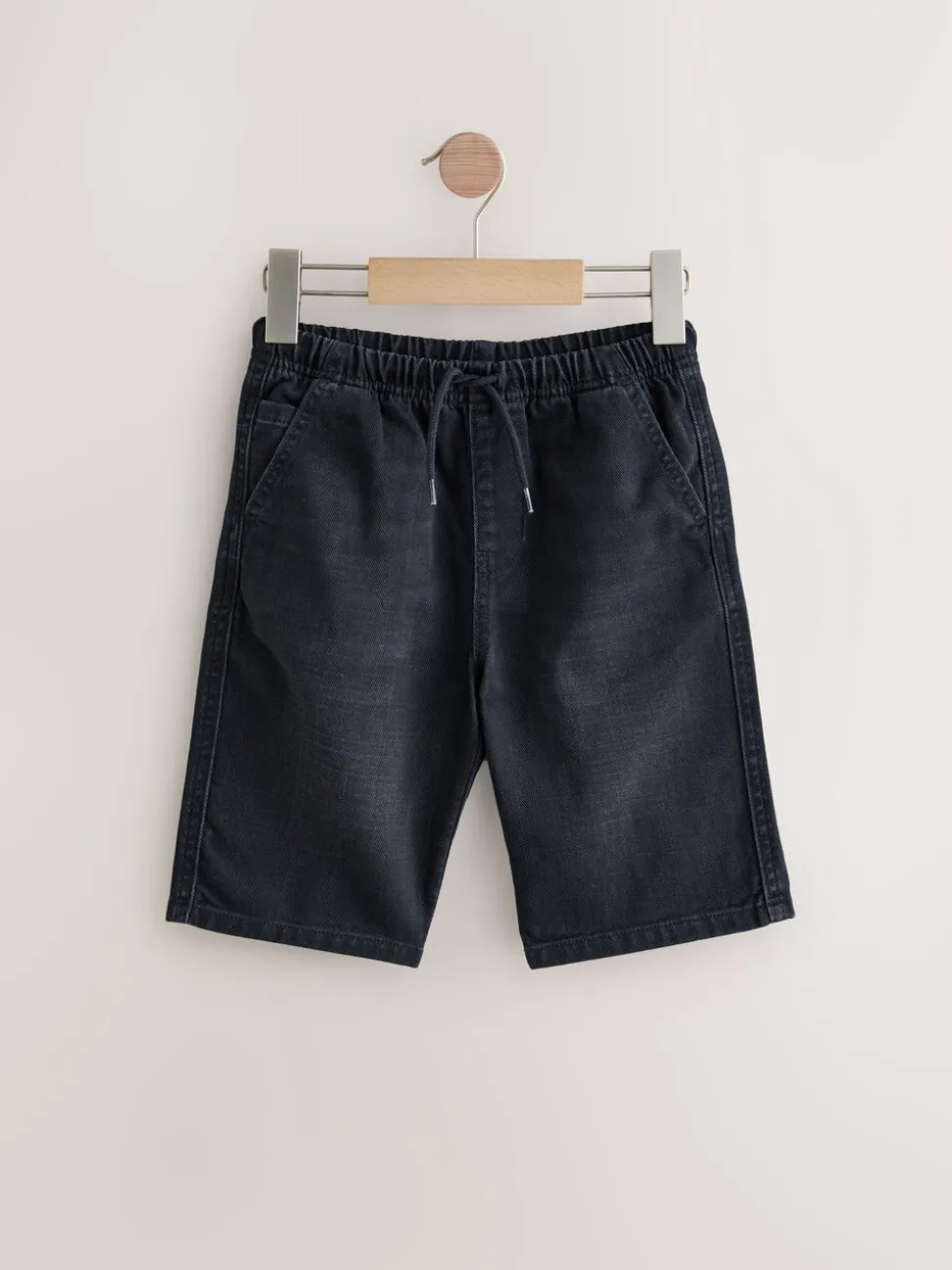 Middenblauw/zwart - Bermuda denim shorts met elastische taille verpakking van 2 (3 - 16 jr)