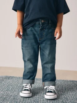 Middenblauw/zwart denim - 2 Pack Regular Fit Comfort Stretch Jeans (3mths-7yrs)