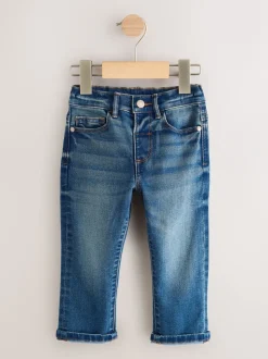 Middenblauw/zwart denim - 2 Pack Regular Fit Comfort Stretch Jeans (3mths-7yrs)
