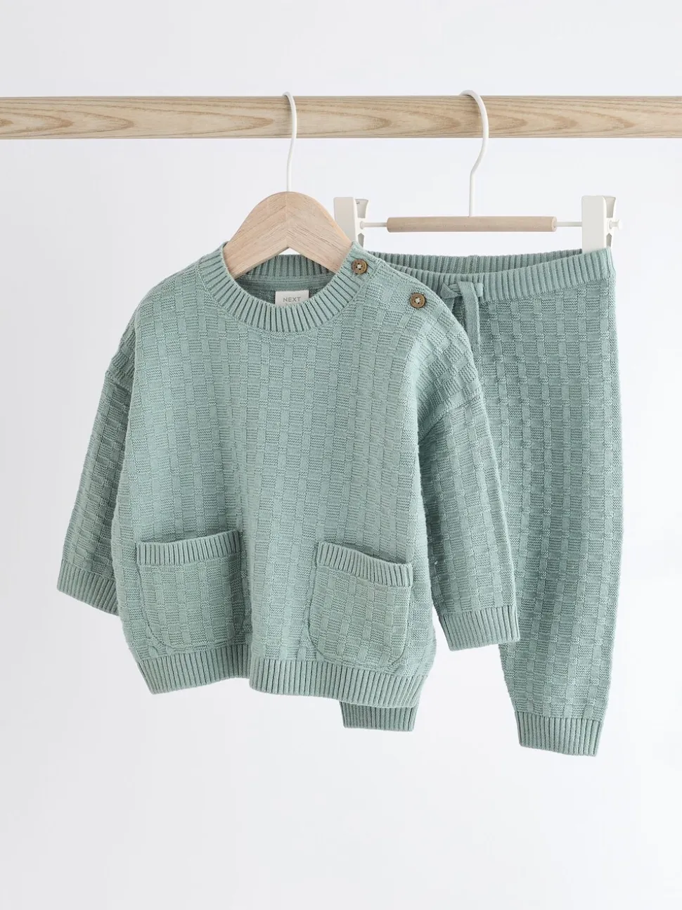 Mineraal - Babyset met gebreide trui en legging van 100% katoen met textuur (0mnd -3jr)