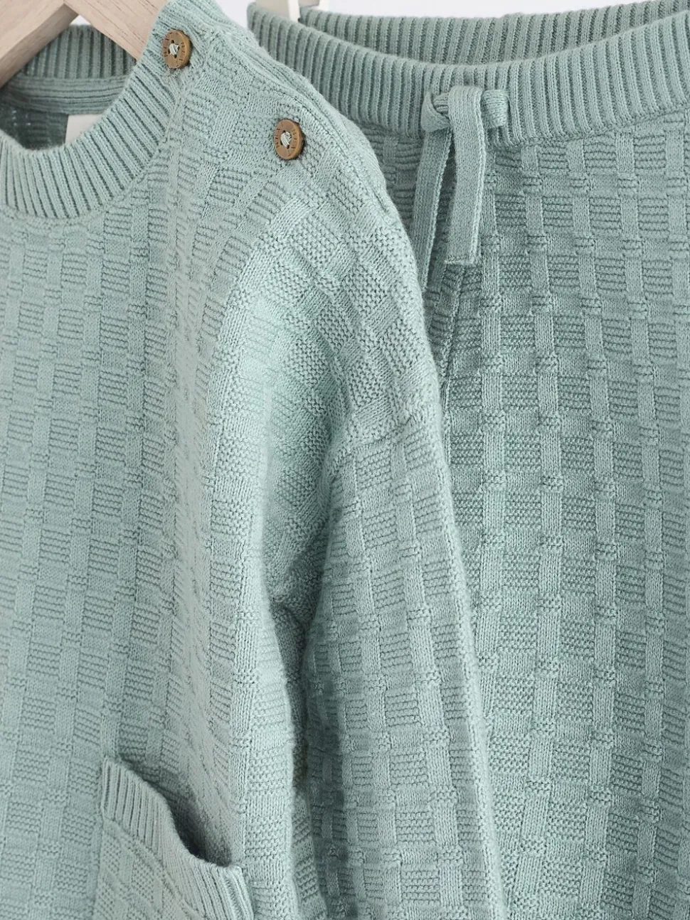 Mineraal - Babyset met gebreide trui en legging van 100% katoen met textuur (0mnd -3jr)