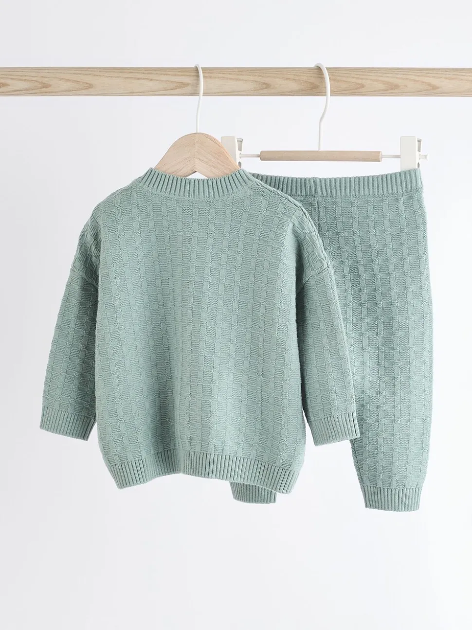 Mineraal - Babyset met gebreide trui en legging van 100% katoen met textuur (0mnd -3jr)