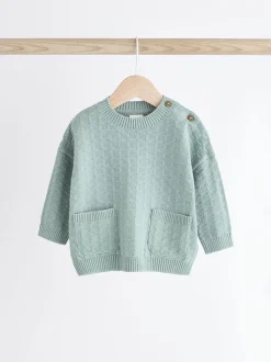Mineraal - Babyset met gebreide trui en legging van 100% katoen met textuur (0mnd -3jr)