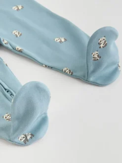 Mineraalblauw - 100% katoenen babyslaapzakjes met tweewegrits verpakking van 5 (0mnd -2jr)