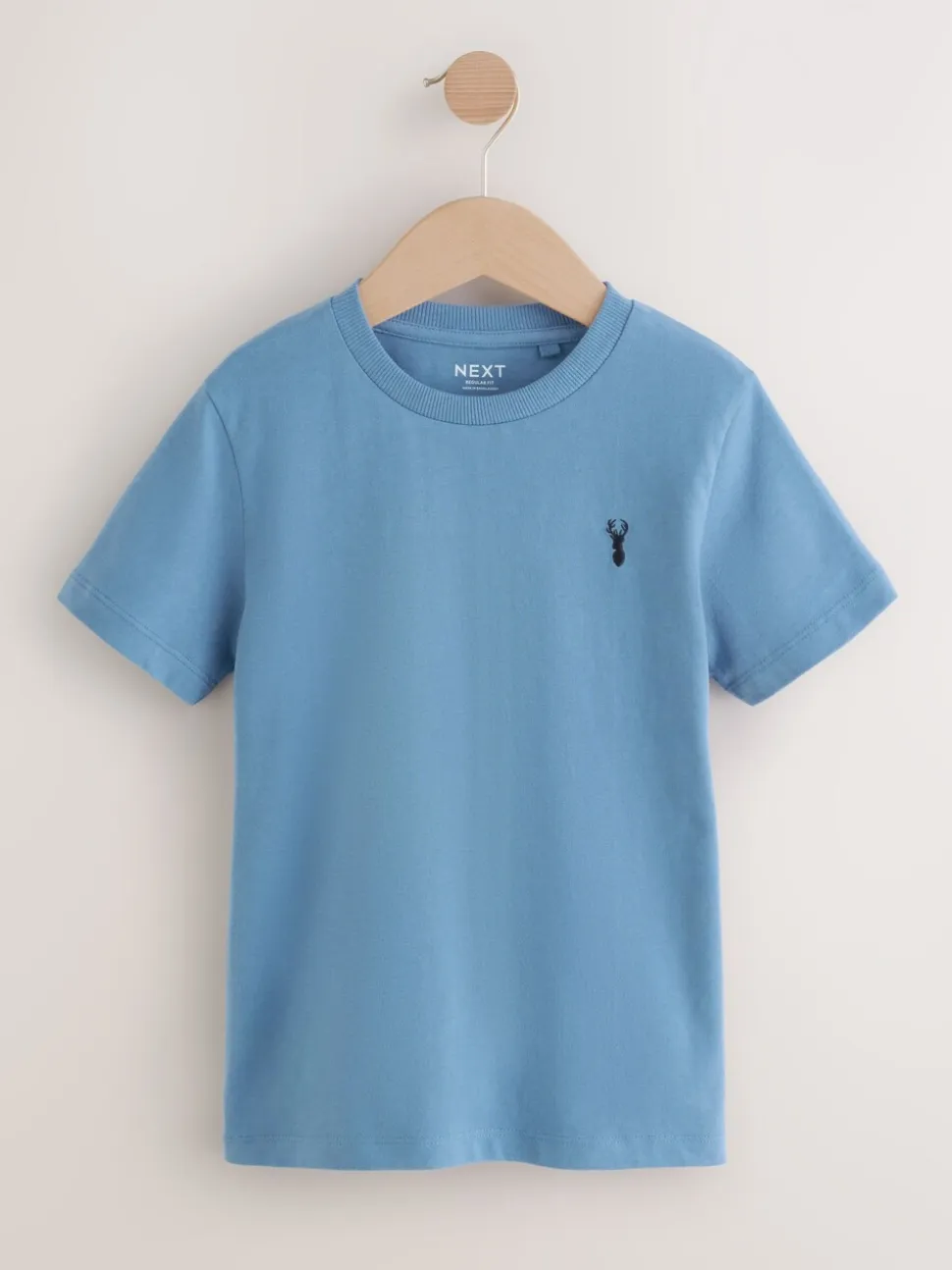 Mineraalgroen/blauw - T-shirts met korte mouwen en geborduurd rendier, verpakking van 4 (3-16jr)