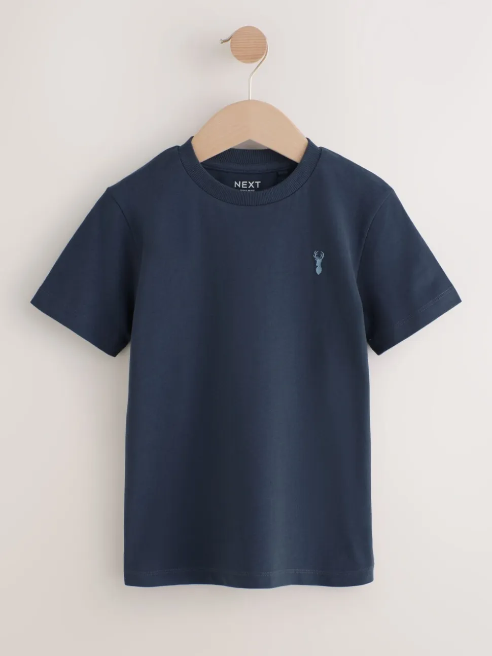 Mineraalgroen/blauw - T-shirts met korte mouwen en geborduurd rendier, verpakking van 4 (3-16jr)