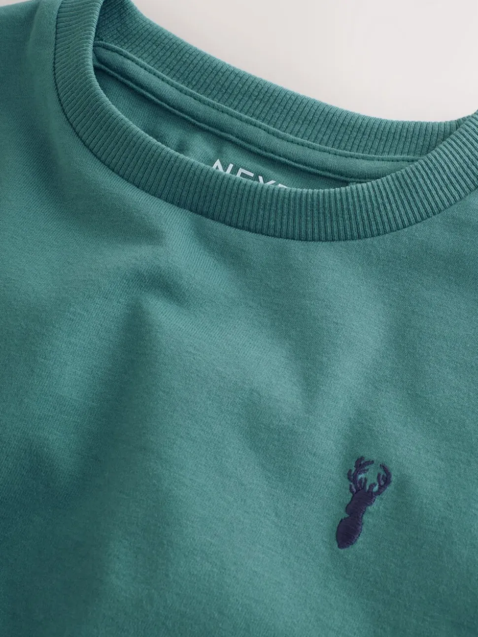 Mineraalgroen/blauw - T-shirts met korte mouwen en geborduurd rendier, verpakking van 4 (3-16jr)