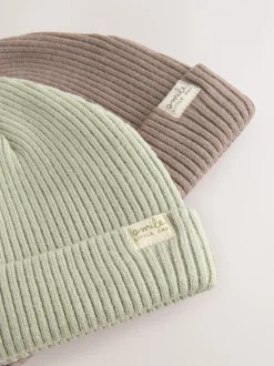 Mineraalkleurig - 2 Pack Baby Beanie Mutsen (0mnd -2jr)