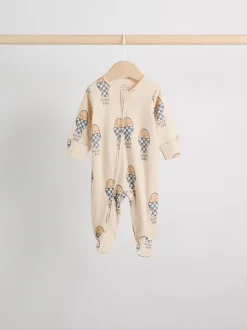Mineraalkleurig - 4 Pack Baby-pyjama's met tweewegrits (0mnd -2jr)