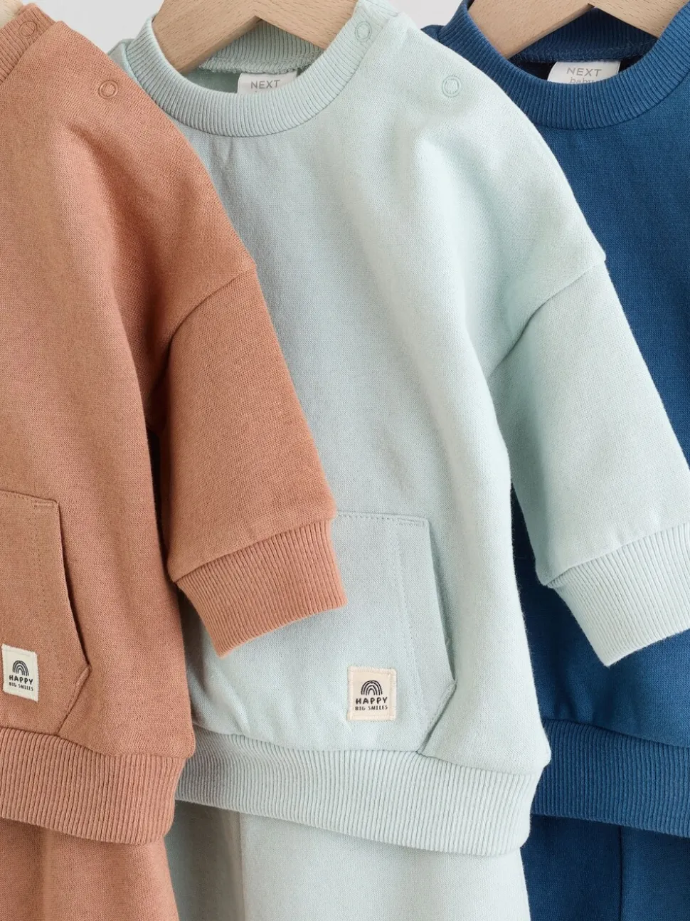 Mineraalkleurig - Baby Sweatshirt en Joggingbroeken Set 6 stuks (0mnd-3jaar)