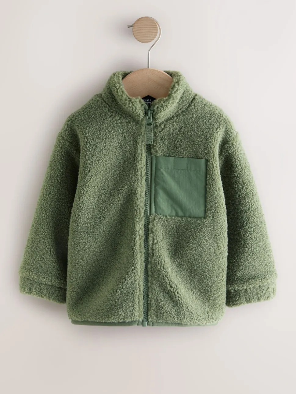 Mineraalkleurig - Effen fleece met rits en trechterhals (3mnd-7jr)