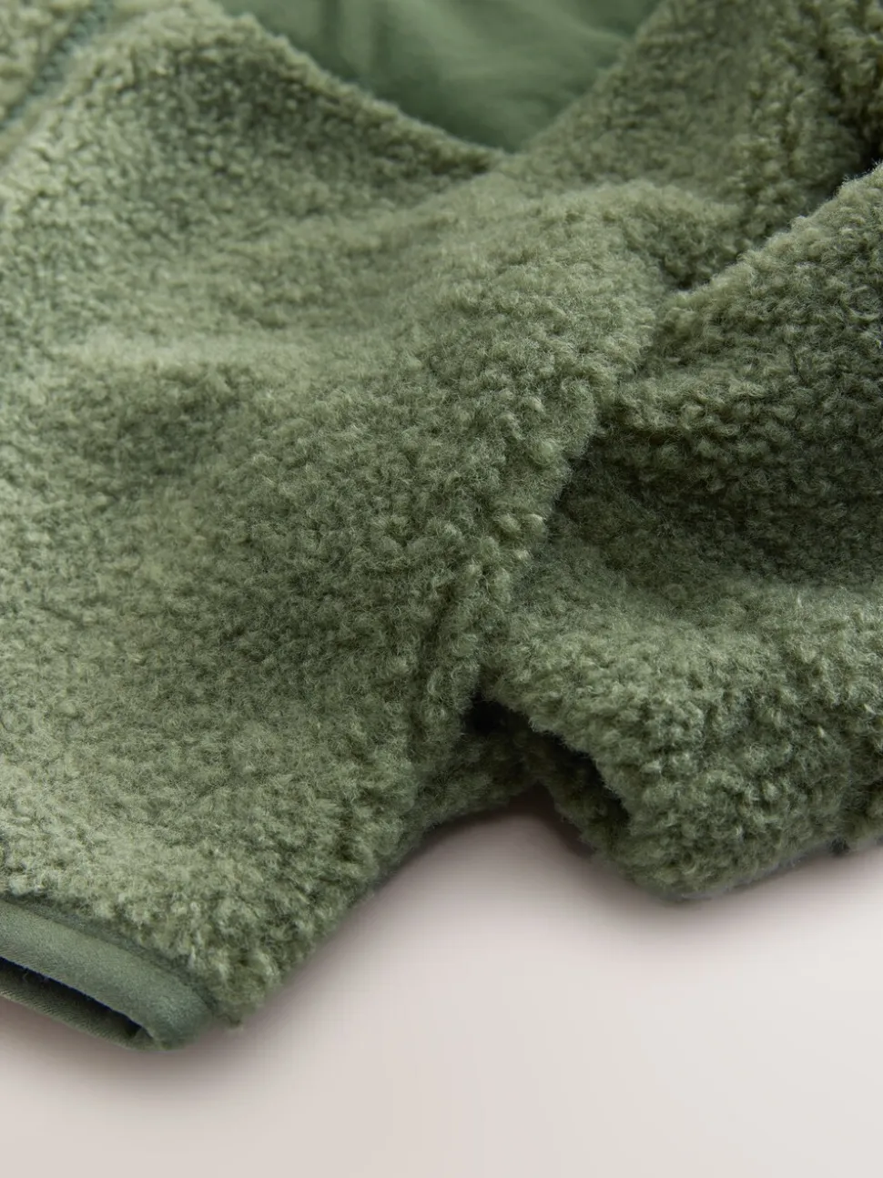 Mineraalkleurig - Effen fleece met rits en trechterhals (3mnd-7jr)