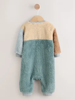 Mineraalkleurig - Kleurgeblokkeerde fleece pyjama
