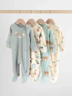 Mineraalkleurig - Verpakking van 4 Hamish-babypyjama's (0-2jr)