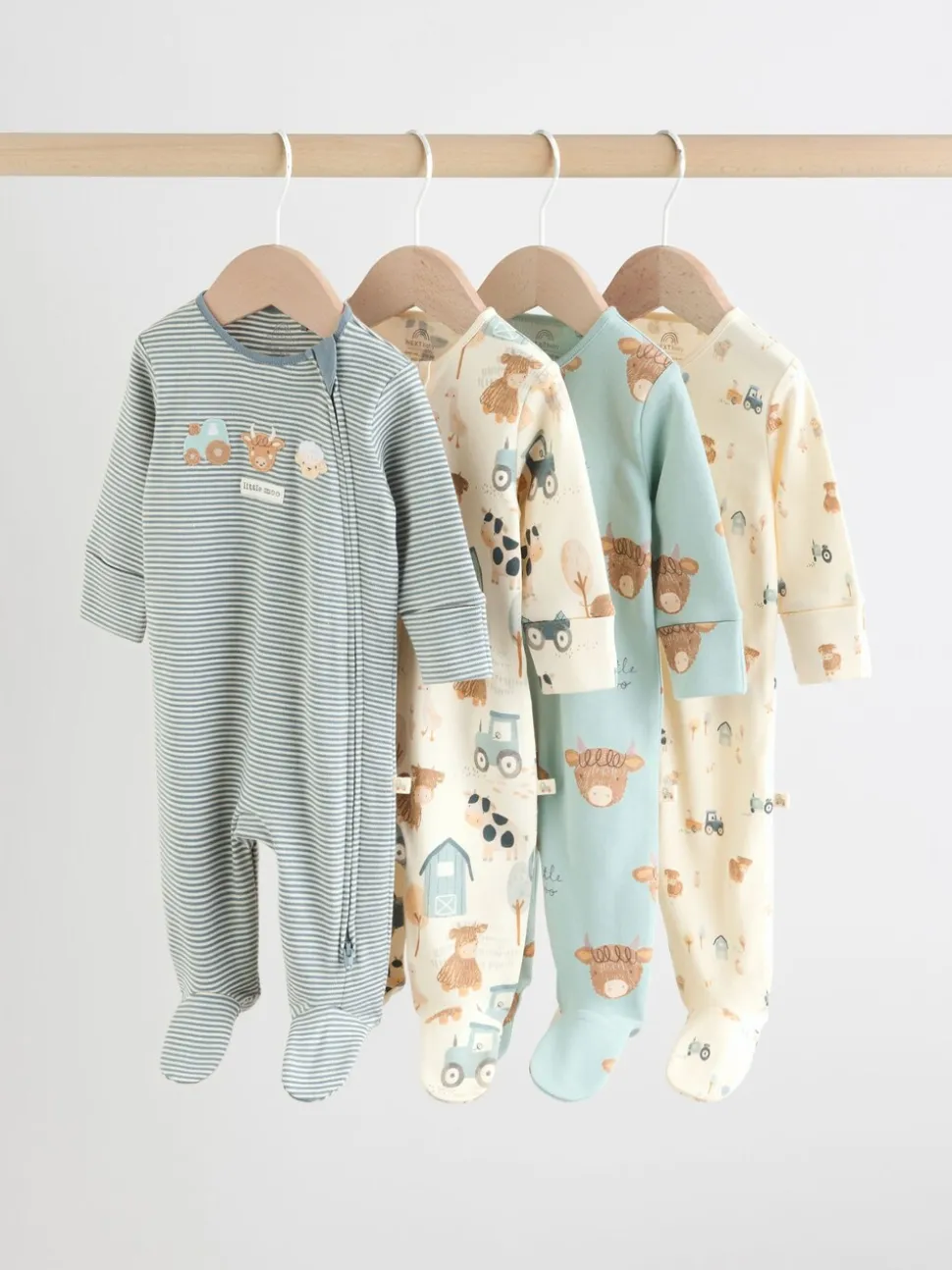 Mineraalkleurig - Verpakking van 4 Hamish-babypyjama's (0-2jr)