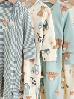 Mineraalkleurig - Verpakking van 4 Hamish-babypyjama's (0-2jr)