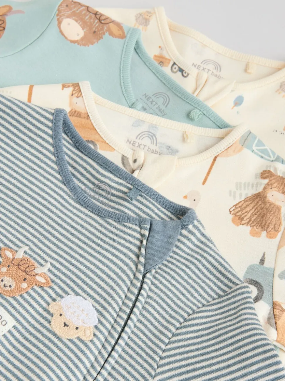 Mineraalkleurig - Verpakking van 4 Hamish-babypyjama's (0-2jr)