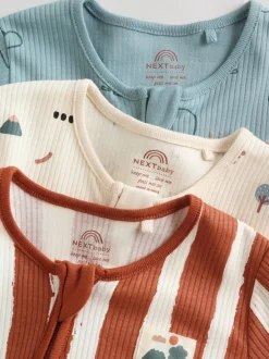 Mineraalkleurig - Woodland baby-slaappakjes 3 set (0mnd-3jr)