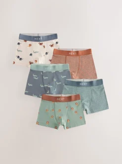 Mini-safariprint - Junior karakter trunks 5 verpakking (1,5-16jr)
