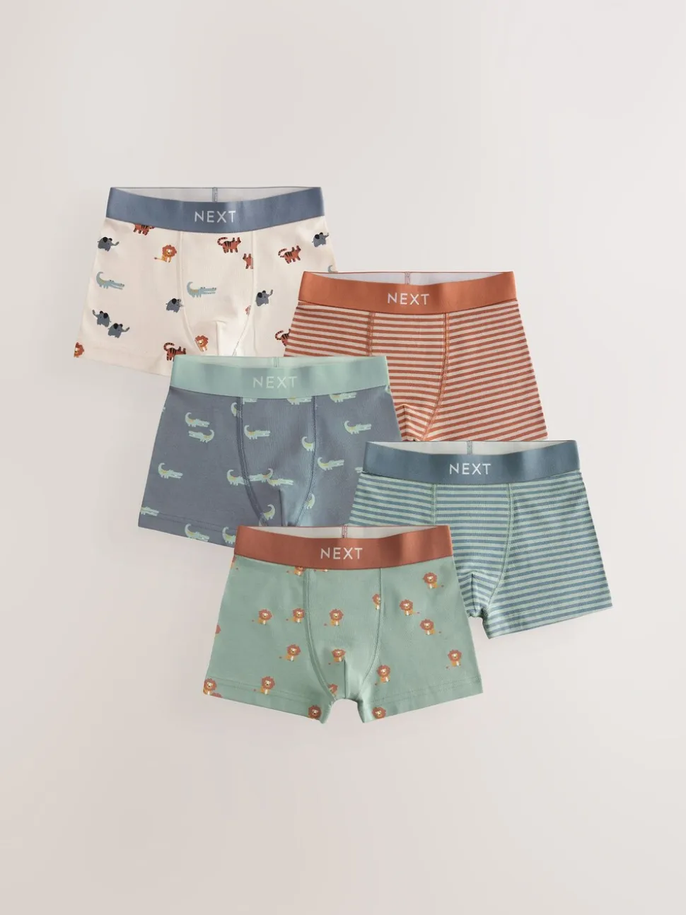Mini-safariprint - Junior karakter trunks 5 verpakking (1,5-16jr)