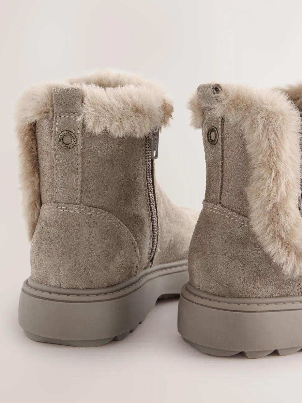 Mink-bruin suède - Met imitatiebont gevoerde Chelsea Boots