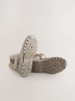 Mink-bruin suède - Met imitatiebont gevoerde Chelsea Boots