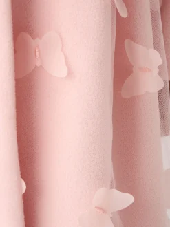 Miss Pink Jacket and Tulle Appliqué Butterfly Dress Set