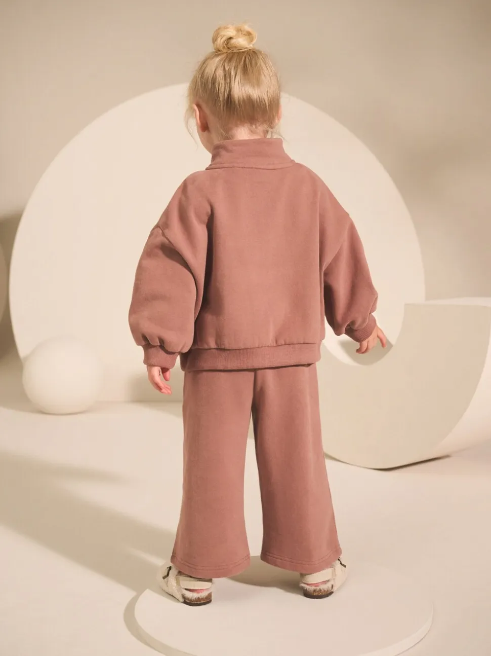 Mokkabruin - Sweatshirt met kwartrits (3mnd -7jr)