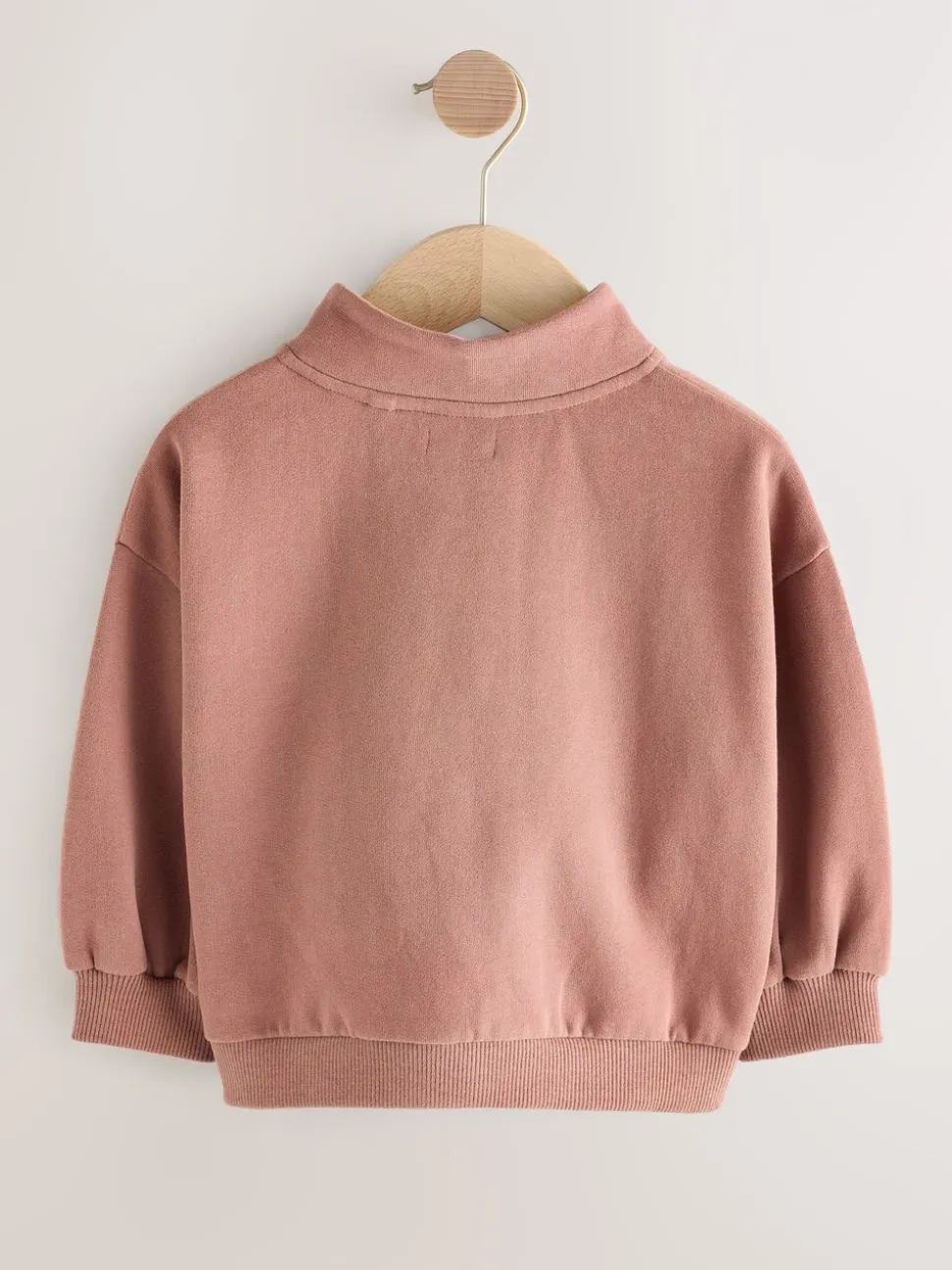 Mokkabruin - Sweatshirt met kwartrits (3mnd -7jr)