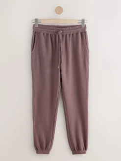 Mokkabruin gestreept - Cosy Waffle Long Sleve Pyjamas 2 Pack