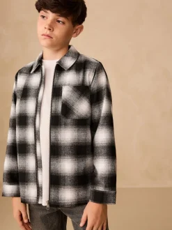 Mono Core zwart-wit - Overshirt met rits en ruitjes (3-16jr)