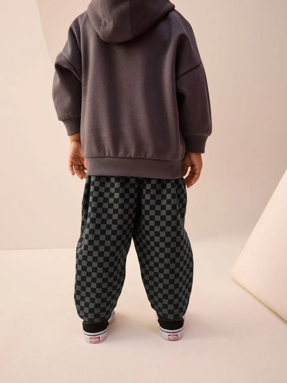 Mono dambordmotief - Wide Leg Jersey Joggers (3mths-7yrs)