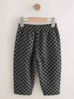 Mono dambordmotief - Wide Leg Jersey Joggers (3mths-7yrs)