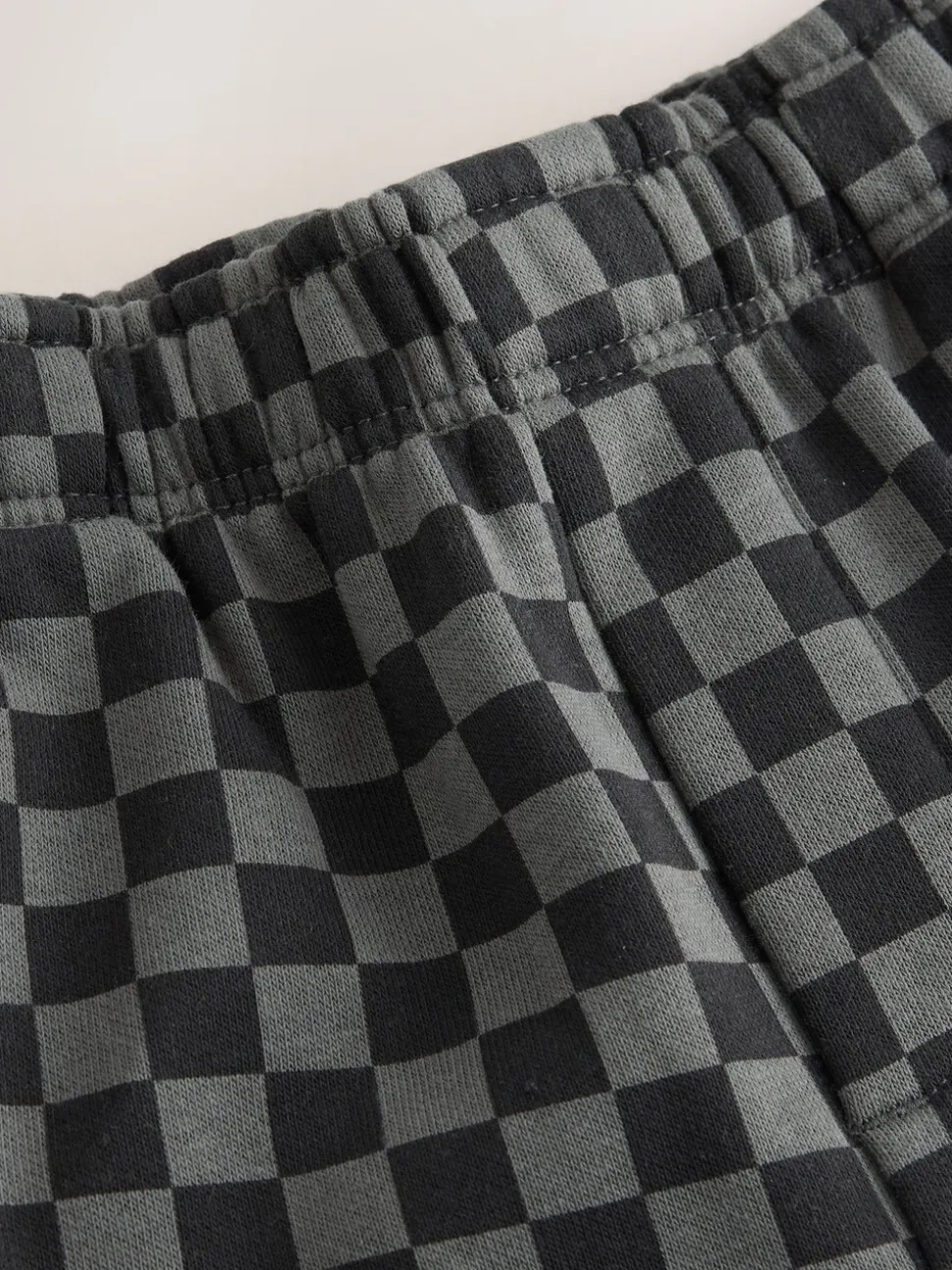 Mono dambordmotief - Wide Leg Jersey Joggers (3mths-7yrs)