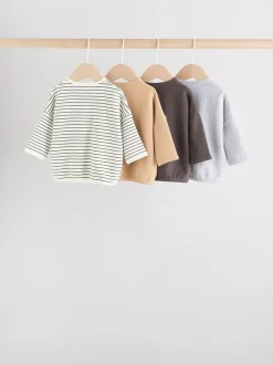 Mono Streep - Baby T-shirts met lange mouwen 4 stuks (0mnd-2jr)