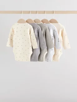 Monochroom - Set van 5 rompers met lange mouwen
