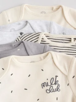 Monochroom - Set van 5 rompers met lange mouwen