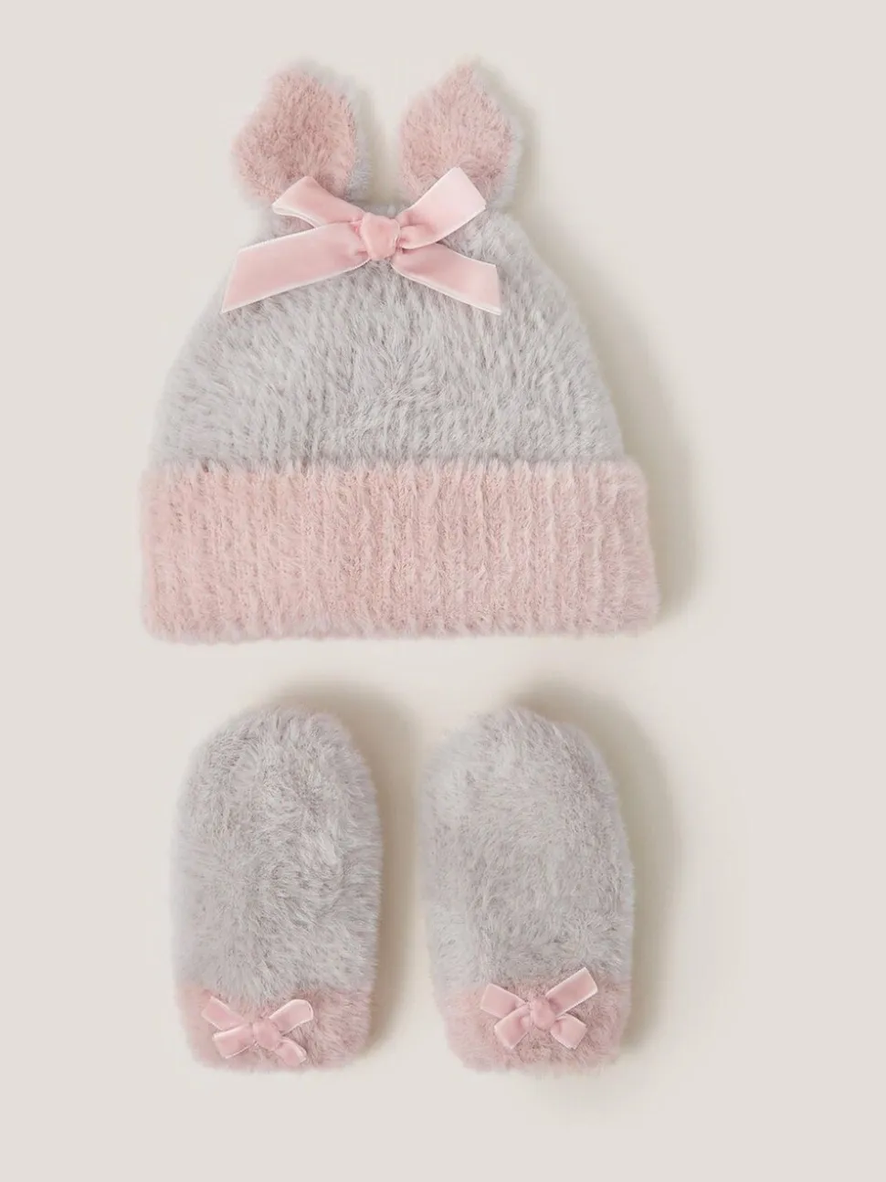 Monsoon Baby Bunny Hat & Mittens Set