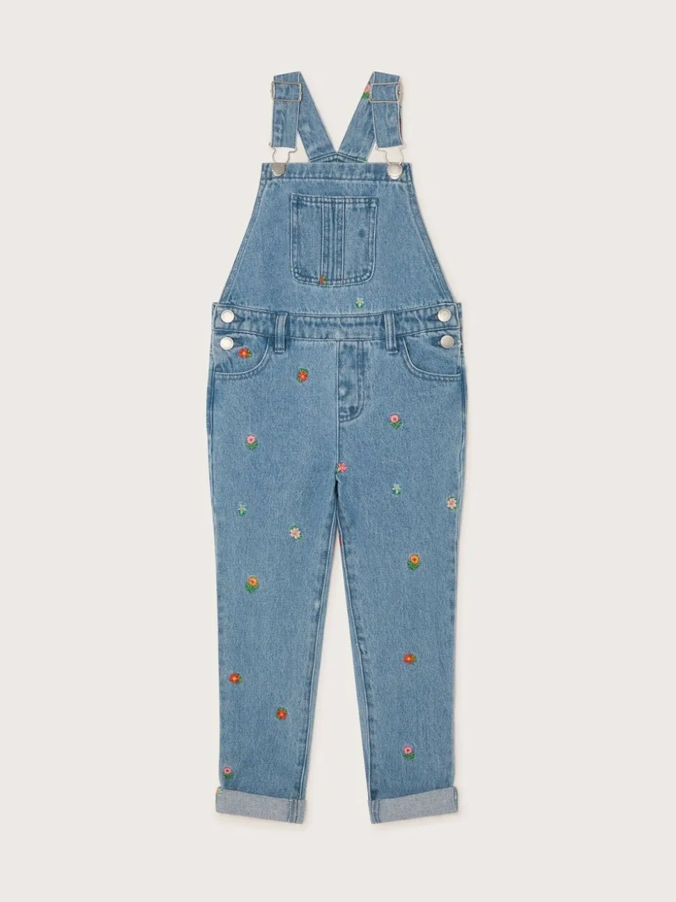 Monsoon Bloemen geborduurde Denim 100% katoenen bretelbroeken