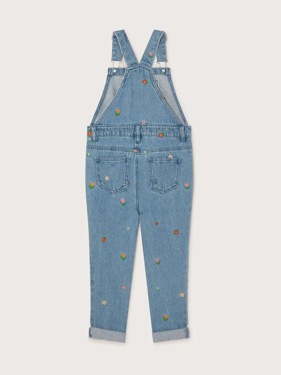 Monsoon Bloemen geborduurde Denim 100% katoenen bretelbroeken