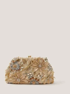Monsoon Bloom Floral Embellished Clutch Bag