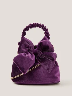 Monsoon Bow Velvet Pouch Bag