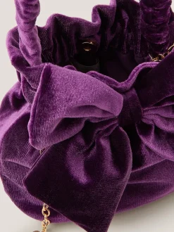 Monsoon Bow Velvet Pouch Bag